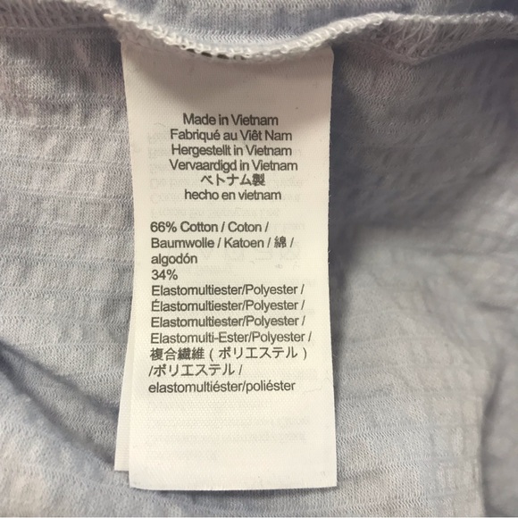 J.Crew Baby Blue Seersucker Smocked Top - Picture 6 of 7